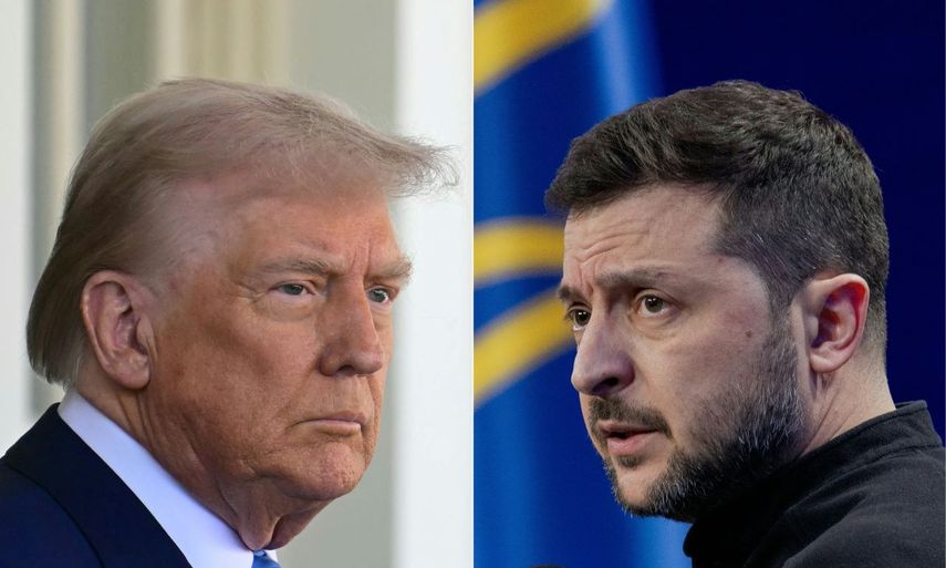 El presidente de EEUU, Donald Trump, y su homólogo ucraniano, Volodimir Zelenski.&nbsp;