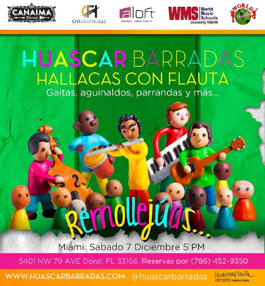 Este 7 de diciembre, a las 5:00 pm., en Canaima Doral, se presentar&aacute; el espect&aacute;culo Hallacas Con Flauta, del m&uacute;sico Huescar Barradas.