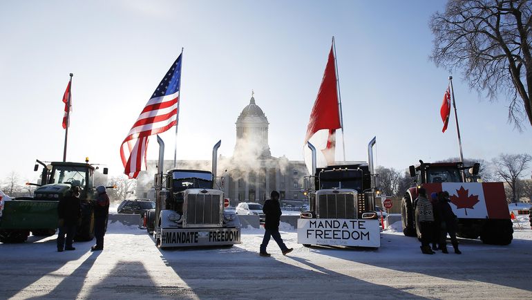 "Fuera de control" protestas contra medidas sanitarias de Canadá