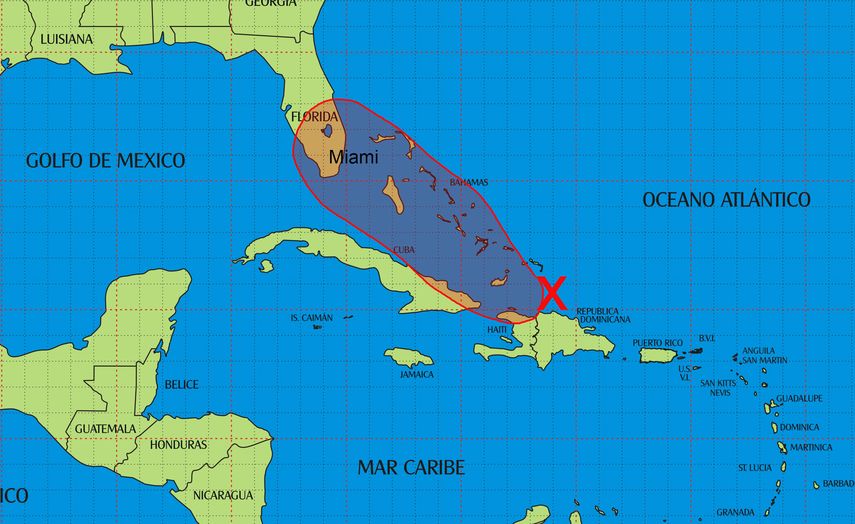Onda tropical amenaza la zona situada al norte de la isla de Cuba.