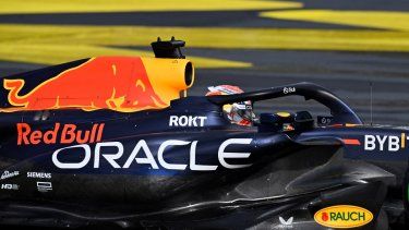 El piloto holandés de Red Bull Racing, Max Verstappen, compite durante la carrera de velocidad antes del Gran Premio de Bélgica de Fórmula 1 en el circuito de Spa-Francorchamps en Spa el 29 de julio de 2023.  