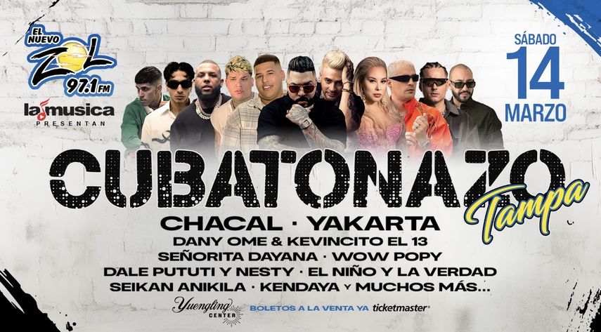 Cartel oficial del Cubatonazo Tampa.