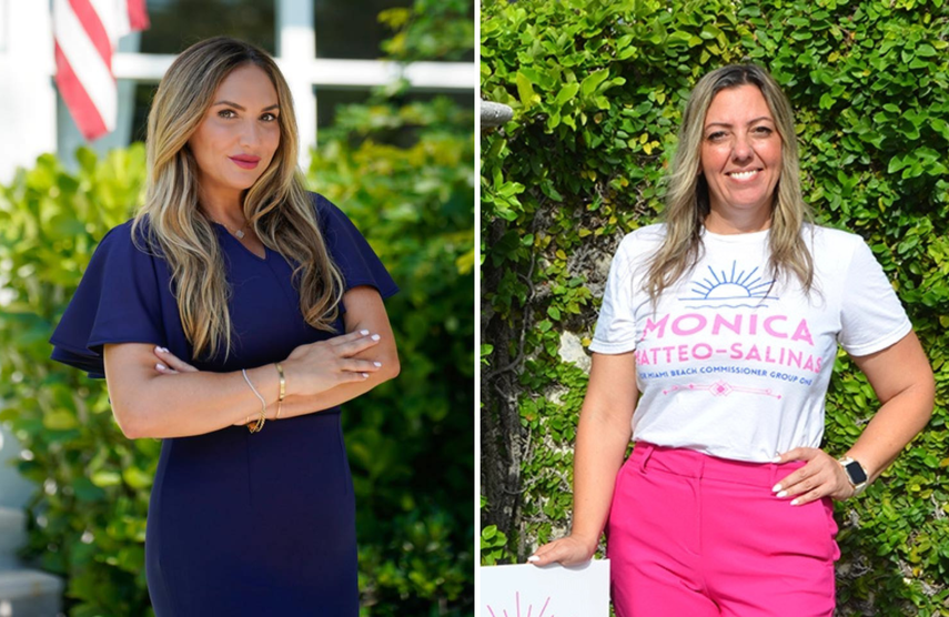 Las aspirantes al puesto de comisionada del Grupo I, Monica Matteo-Salinas y Monique Pardo Pope.