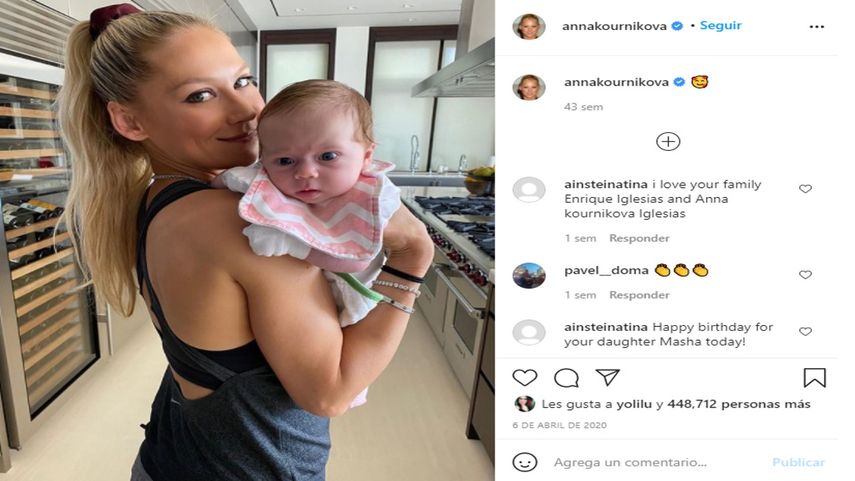 Anna Kournikova junto a su hija, la pequeña Mary.&nbsp;