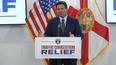 Ron DeSantis, gobernador de Florida durante el anuncio. 