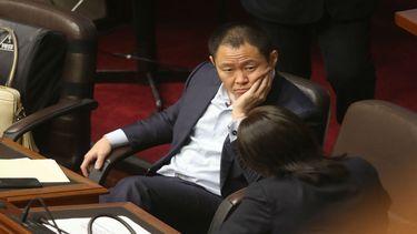 El parlamentario Kenji Fujimori en el Congreso peruano