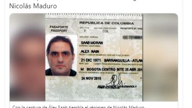Fotografía del pasaporte de Alex Saab, publicado en las redes sociales.&nbsp;