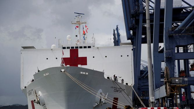 El buque hospital estadounidense USNS Comfort&nbsp;