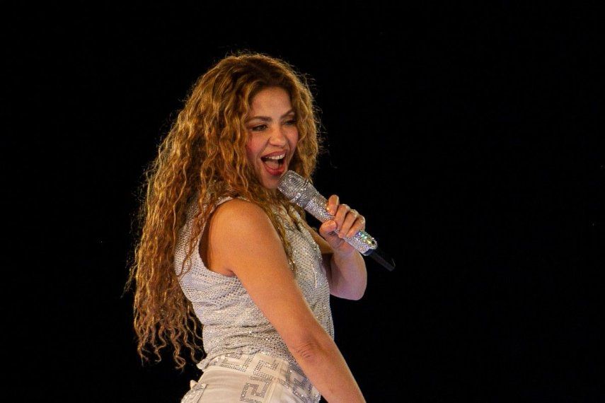 Shakira actúa en concierto de la gira Las mujeres ya no lloran, en Bogotá.&nbsp;