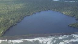 Vista aérea del oeste de la Isla Portillos, territorio acreditado a Costa Rica por una decisión de la Corte Internacional de Jusicia.
