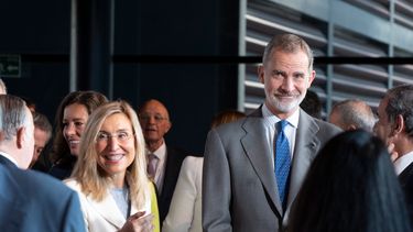 La presidenta de CEAPI, Núria Vilanova, junto al rey de España, Felipe VI.