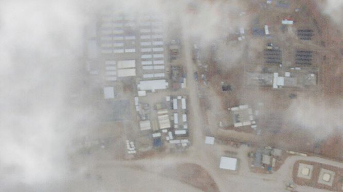 Fotografía de satélite de Planet Labs PBC que muestra la base militar conocida como Torre 22 en el noreste de Jordania el lunes 29 de enero de 2024. 