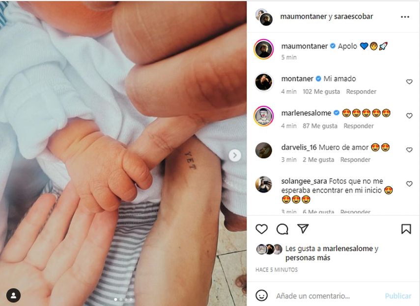 Nació el hijo de Mau Montaner y Sara Escobar, Apolo.&nbsp;Sus papás fueron los encargados de confirmar la noticia en sus redes sociales, donde compartieron las primeras imágenes del recién nacido.