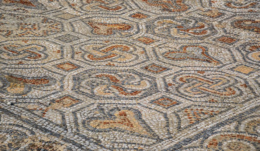 Suelo romano de mosaicos.