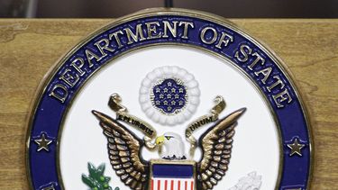 Foto tomada el 25 de enero del 2010 del sello del Departamento de Estado de EEUU, en un podio en Washington.&nbsp;