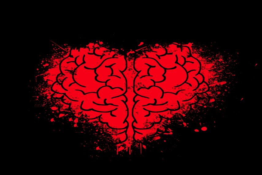 ilustración de un cerebro en forma de&nbsp; corazón