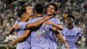 Real Madrid celebra el gol anotado por Marco Asencio durante el amistoso contra la Juventus