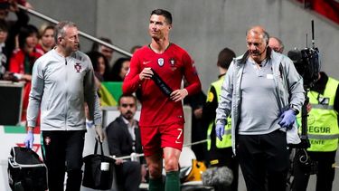 Cristiano&nbsp;Ronaldo se retiró lesionado en el minuto 28 del partido que la selección de Portugal disputó ante Serbia, el 25 de marzo, de clasificación para la Eurocopa 2020.