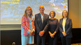 Núria Vilanova, presidenta de CEAPI, Nasry Asfura presidente de Honduras, Mireya Agüero, canciller de Honduras Ana Pastor y la secretaria general de CEAPI.
