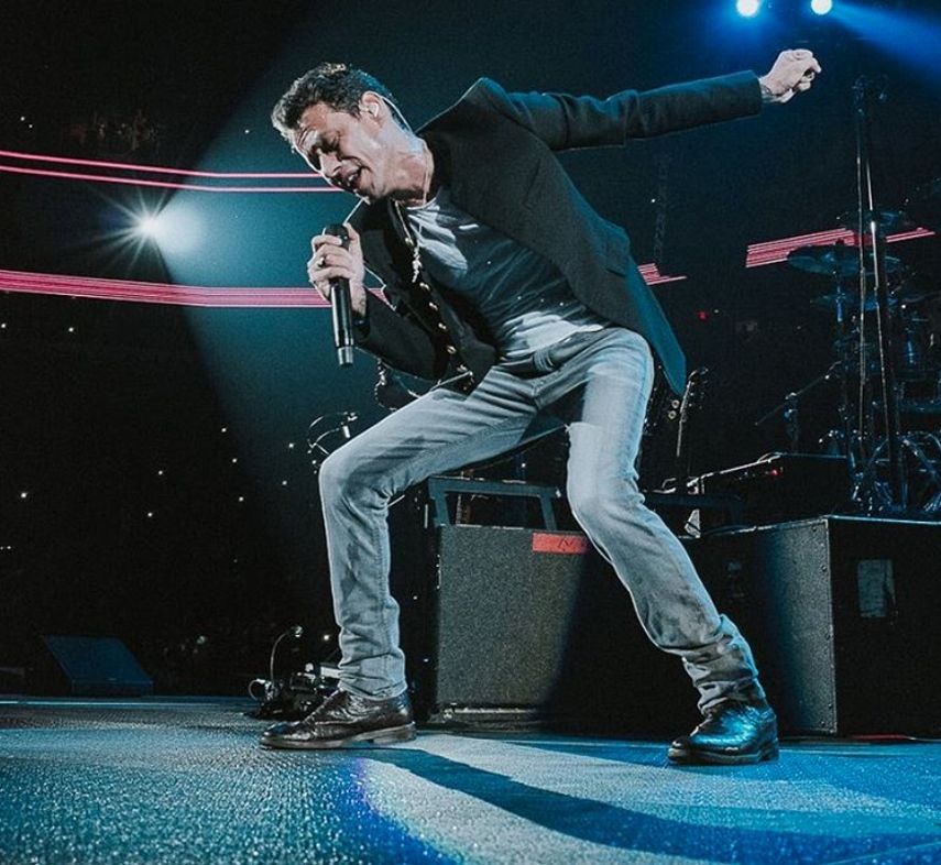 El cantante Marc Anthony durante su concierto en Miami. 