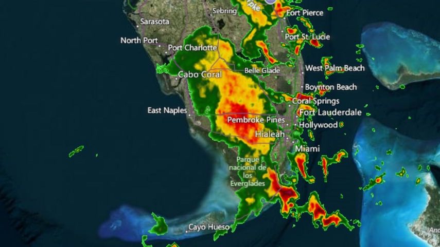 Las lluvias intensas pueden afectar al condado Miami-Dade hasta entrada la madrugada del jueves 13 de julio.