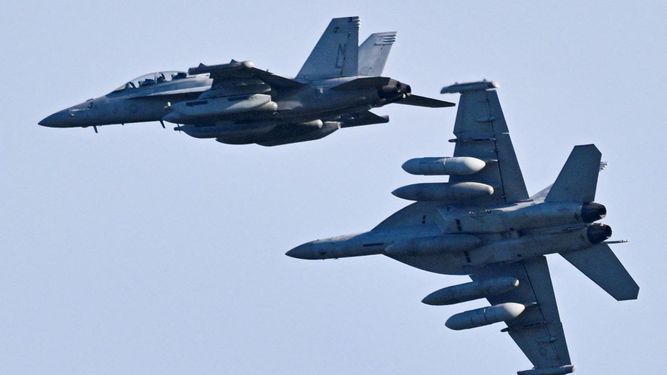 Los Boeing EA-18G Growlers de la Armada de Estados Unidos.&nbsp;