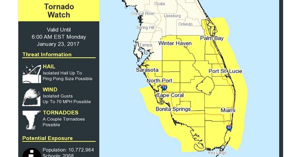 Termina vigilancia de tornado para el sur de Florida