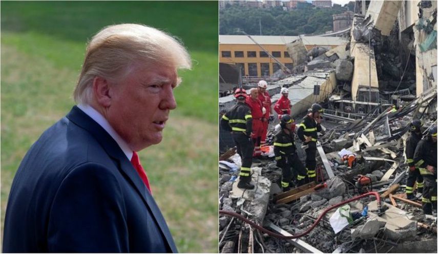 Trump ofreció su ayuda al primer ministro italiano, Giuseppe Conte, tras el derrumbe de un puente en Génova la semana pasada.