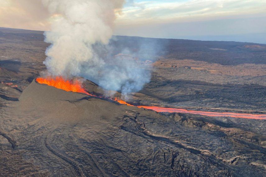 Fisura en el volcán Mauna Loa, en la Isla Grande de Hawai, 7 de diciembre de 2022.&nbsp;