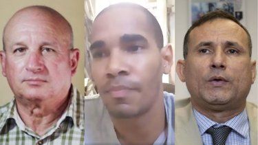 De izquierda a derecha, los opositores cubanos Félix Navarro Rodríguez, Luis Manuel Otero Alcántara y José Daniel Ferrer García.