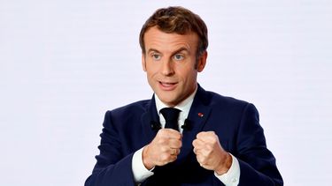 El presidente francés Emmanuel Macron en París el 9 de diciembre del 2021.
