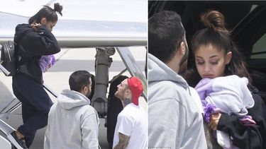 Ariana Grande llegó este martes en un vuelo privado a Boca Ratón, Florida, donde la esperaba su novio, el rapero estadounidense Mac Miller.