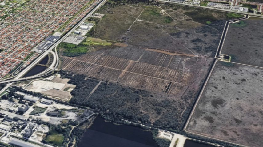 Vista aérea de la zona del proyecto.