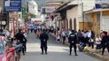 La policía y las fuerzas antimotínes acordonaron las principales calles aledañas a la curia episcopal en la ciudad de Matagalpa, al norte de Nicaragua. 