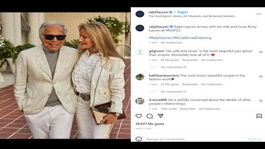 El diseñador estadounidense Ralph Lauren junto a su esposa, Ricky.