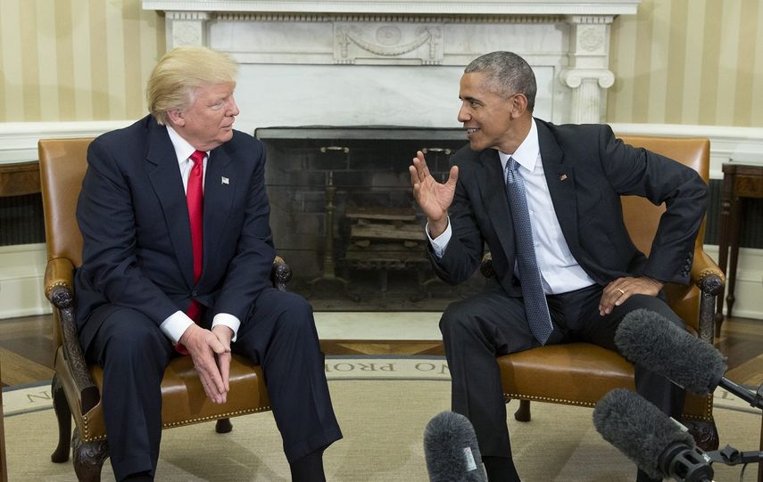 &nbsp;Foto histórica donde Barack Obama se encuentra con Donald Trump luego de que éste fuese electo como presidente.&nbsp;