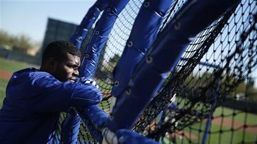 Puig mostró su poder en la jornada de ayer. (AP)