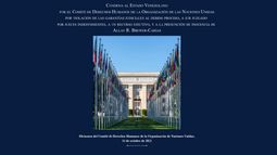 Portada del documento emitido por La Academia de Ciencias Políticas y Sociales de Venezuela.