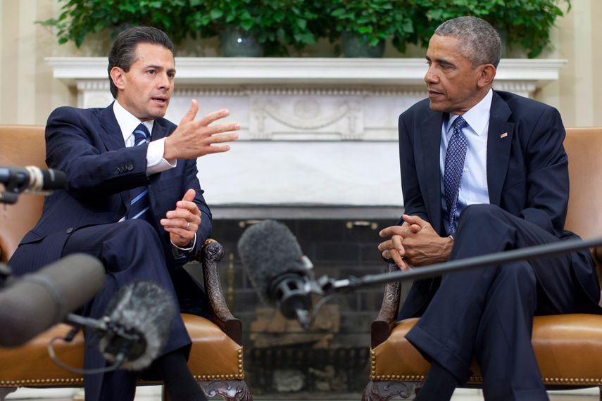 Obama y Peña Nieto en la Casa Blanca. (AP)