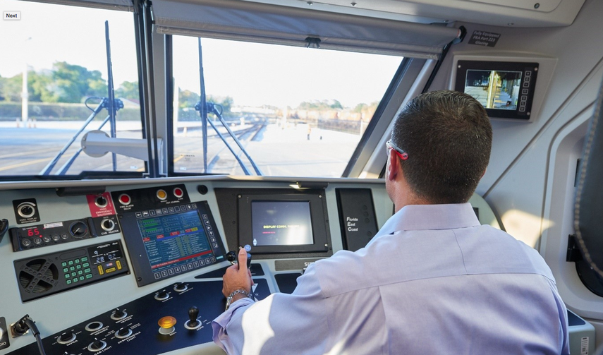 Vista desde la cabina del tren.&nbsp;