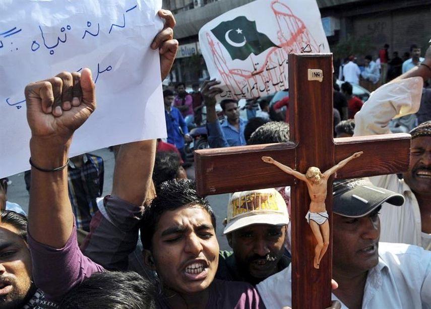 Cristianos protestaron en Pakistán, luego de los ataques. (Foto: EFE)