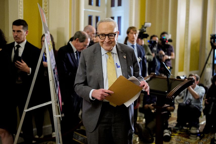 El líder de la minoría en el Senado de Estados Unidos Chuck Schumer.