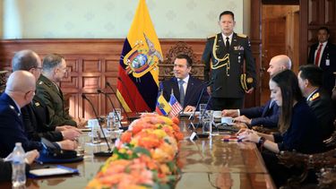 El presidente de Ecuador, Daniel Noboa, anunció el 2 de marzo ellanzamiento de operaciones con Estados Unidos para combatir el narcotráfico,que ha causado una explosión de violencia en el país sudamericano. -AFP