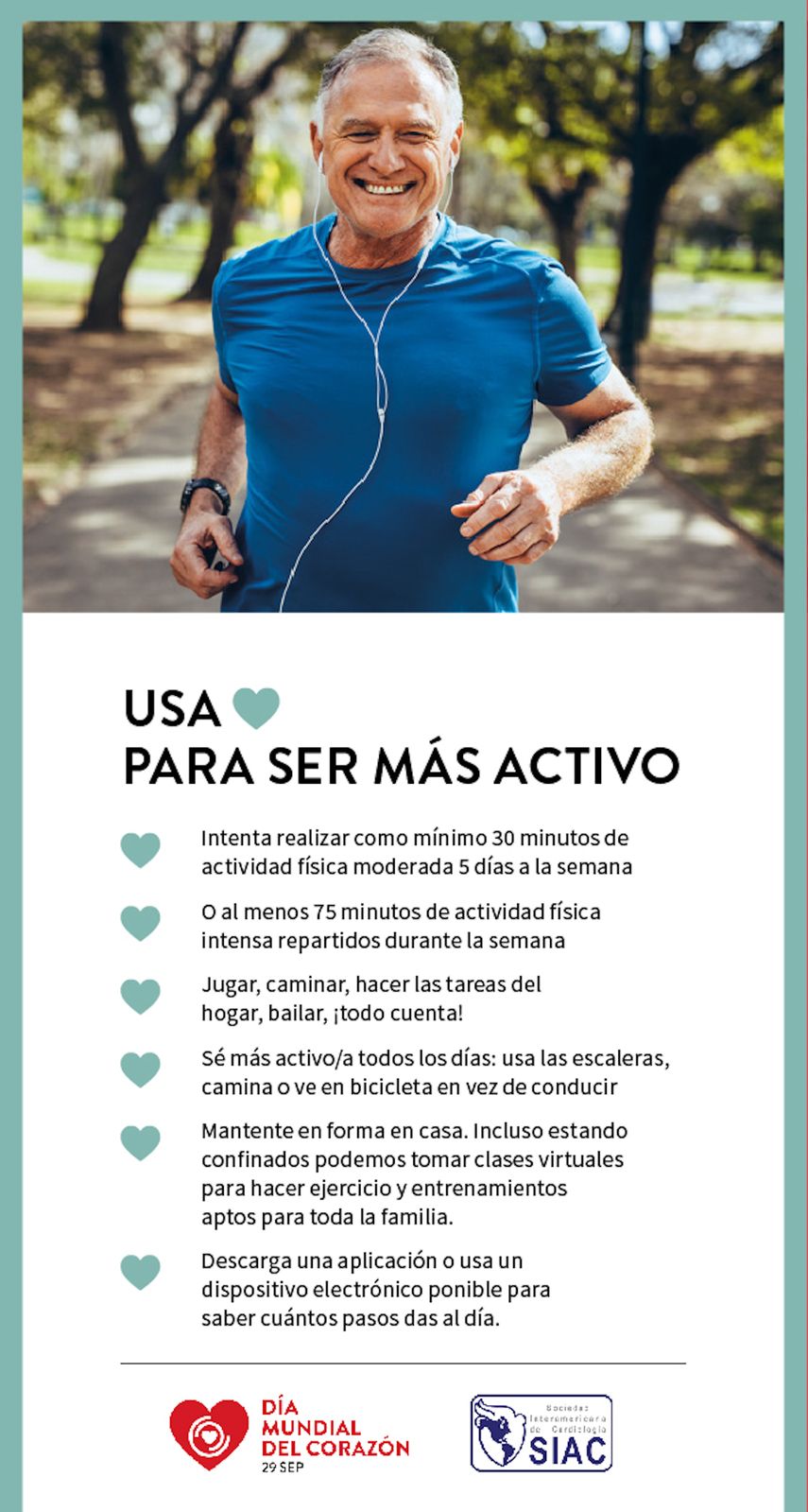 Consejos de la Sociedad Interamericana de Cardiología en el Día Mundial del Corazón.&nbsp;