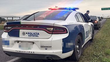 Fotografía de un auto de la Policía Estatal en Tamaulipas, México, publicada en la cuenta oficial de Twitter de Seguridad Pública del Gobierno el 3 de enero de 2019. 