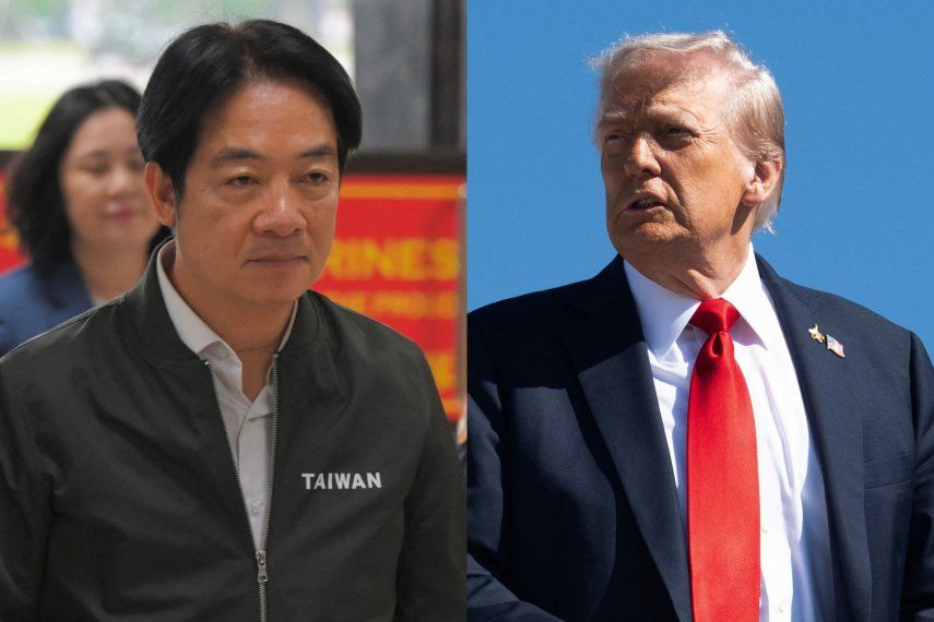 El presidente de Taiwán, Lai Ching-te (izq.), y el presidente estadounidense Donald Trump. 