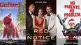 En esta combinación de fotografías el arte promocional de Clifford the Big Red Dog, de izquierda a derecha, que se estrena el 10 de noviembre en Paramount+, Red Notice que se estrena el 12 de noviembre en Netflix, y Home Sweet Home Alone, que se estrena el 12 de noviembre en Disney+.&nbsp;