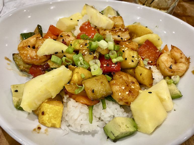 Hawaiian Shrimp Bowl, de Salt Lake Food Shack.