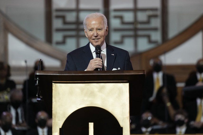 El presidente Joe Biden habla en la Iglesia Bautista Ebenezer, en Atlanta, el domingo 15 de enero de 2023.&nbsp;