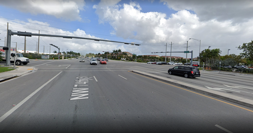 El accidente ocurrió en el cruce de la 107 Av. con 74 Street en Doral. 